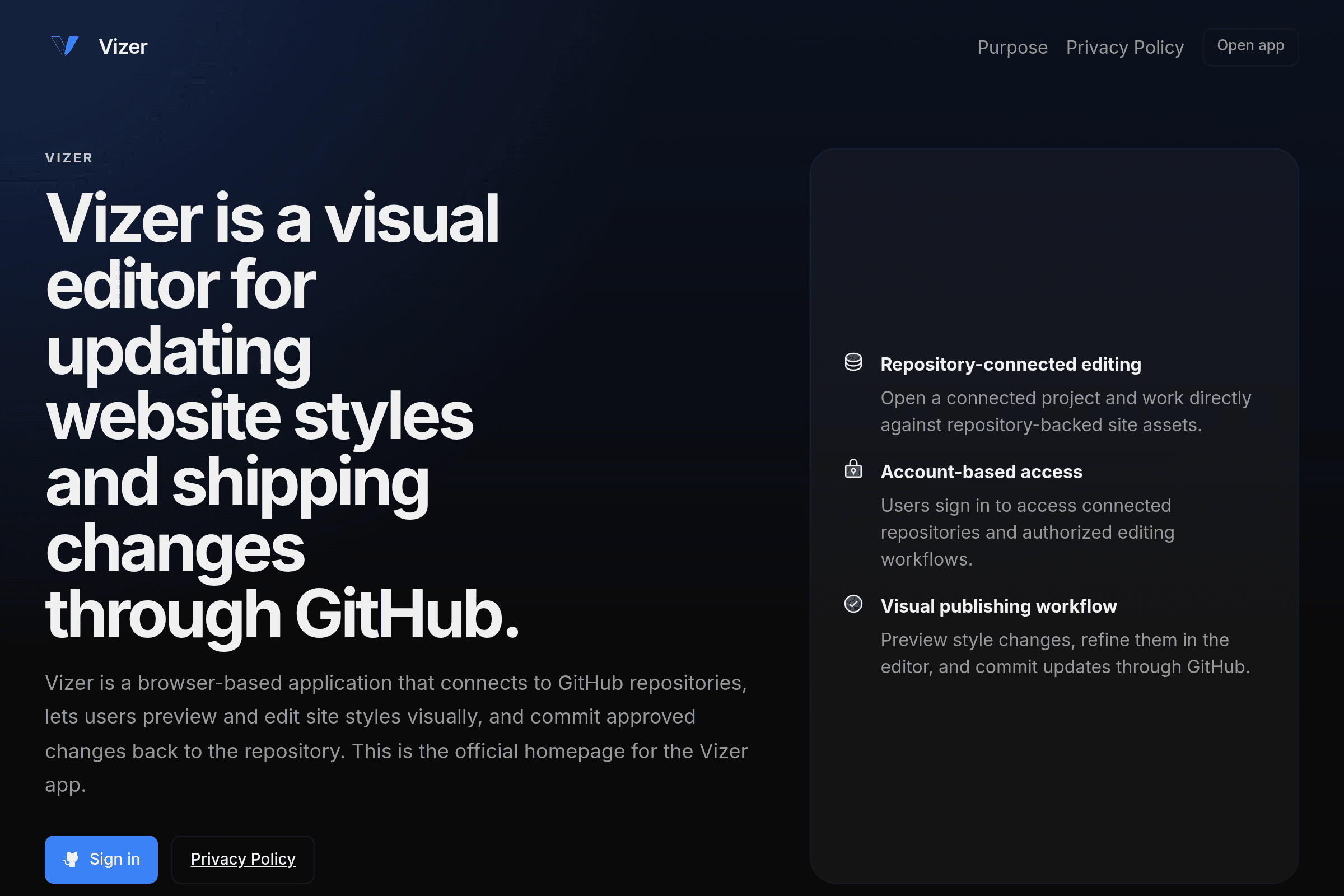 vizer.studio website
